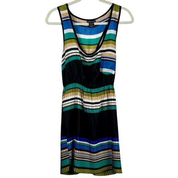 Wet Seal Striped Scoopneck Racerback Sleeveless pleated Skirt Dress Large - Picture 1 of 10